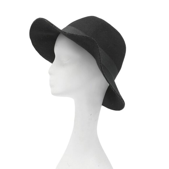 Roots Felted Wool Wide Brim Hat Roots Floppy Black Festival Boho Summer Concert - Picture 3 of 11